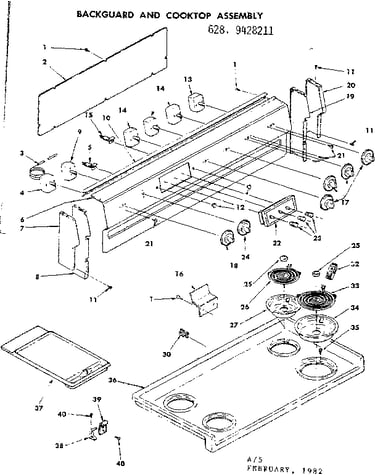 Backguard and cooktop assembly