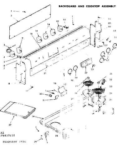 Backguard and cooktop assembly