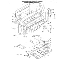 Kenmore 6289437910 backguard and cooktop assembly diagram