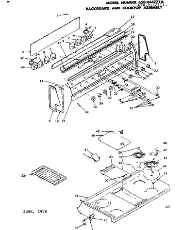 Backguard & cooktop assembly