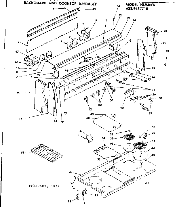Backguard and cooktop assembly