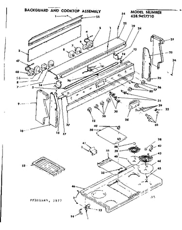 Backguard and cooktop assembly