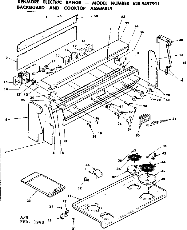 Backguard and cooktop assembly
