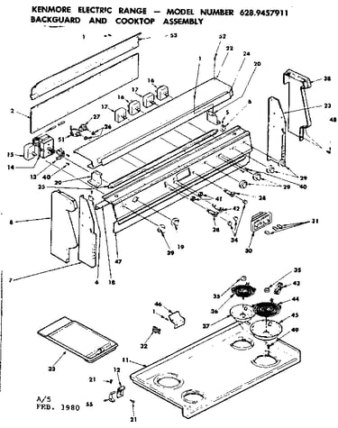 Backguard and cooktop assembly
