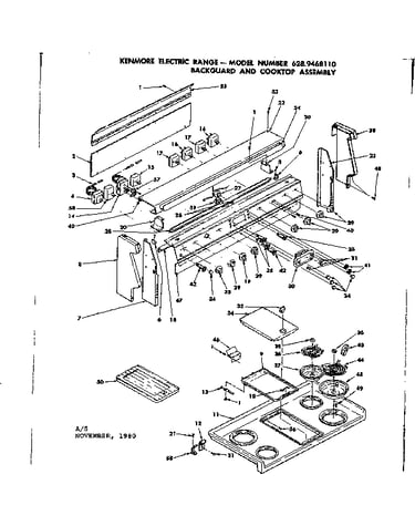 Backguard and cooktop assembly