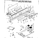 Kenmore 6289468211 backguard and cooktop assembly diagram