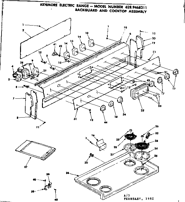 Backguard and cooktop assembly