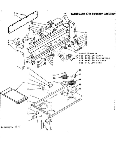Backguard and cooktop assembly