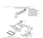 Kenmore 6476137322 backguard and main top section diagram