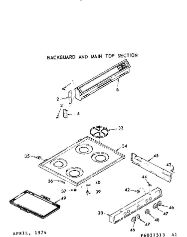 Backguard and main top section