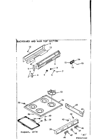 Backguard and main top section