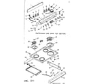 Kenmore 9116257441 backguard and main top section diagram