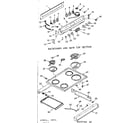 Kenmore 9116357426 backguard and main top section diagram