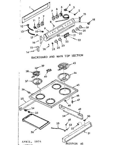 Backguard and main top section