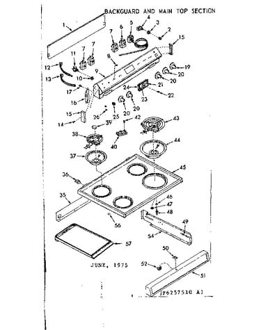 Backguard and main top section