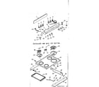 Kenmore 9116327462 backguard and main top section diagram
