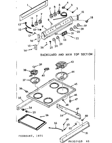 Backguard and main top section
