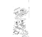 Kenmore 6476367412 backguard and main top section diagram