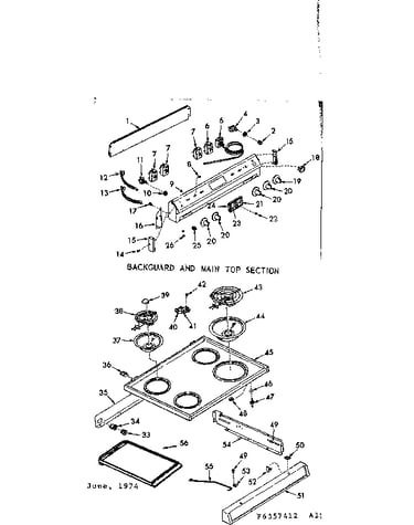 Backguard and main top section