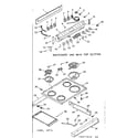 Kenmore 6476387420 backguard & main top section diagram