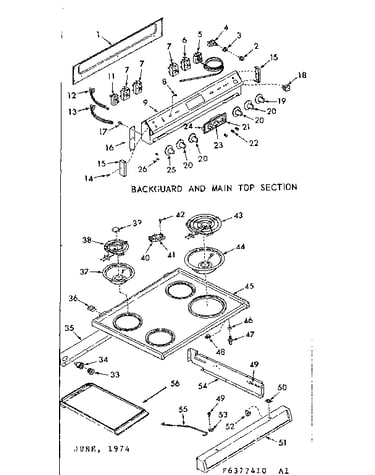 Backguard & main top section