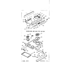 Kenmore 9116377461 backguard and main top section diagram