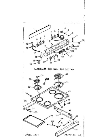 Backguard and main top section