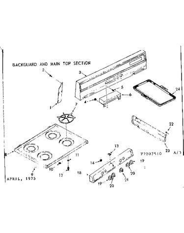 Backguard and main top section