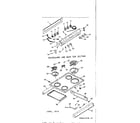 Kenmore 9119207316 backguard and main top section diagram