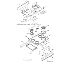 Kenmore 6479207318 backguard and main top section diagram