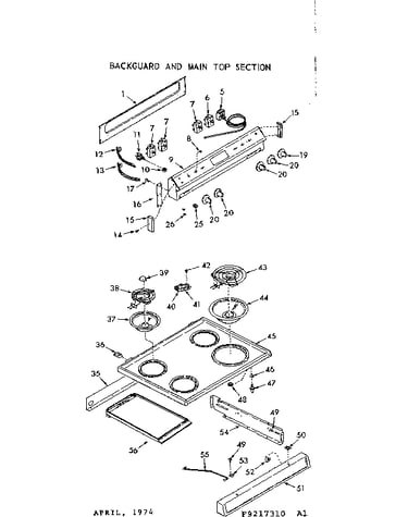 Backguard & main top section