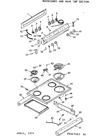 Backguard & main top section