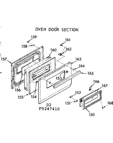 Oven door section