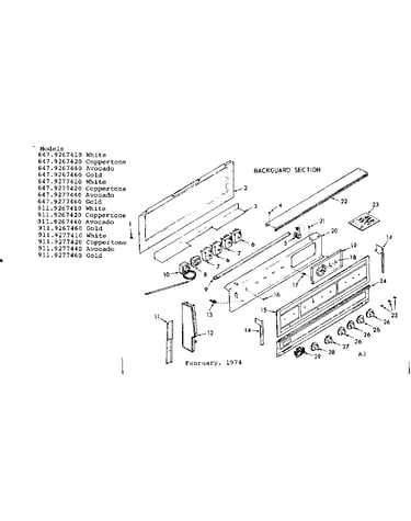 Backguard section