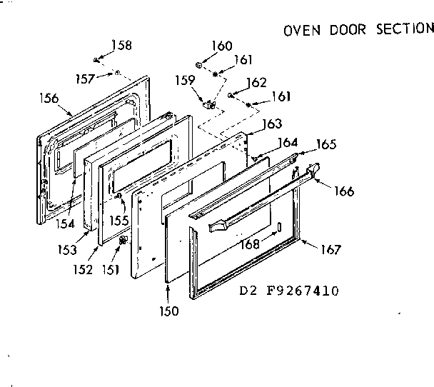 Oven door section