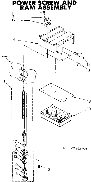 Power screw and ram assembly