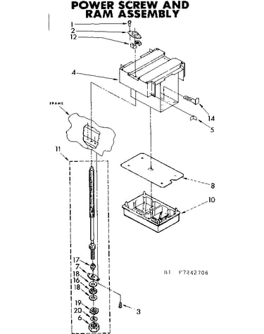 Power screw and ram assembly