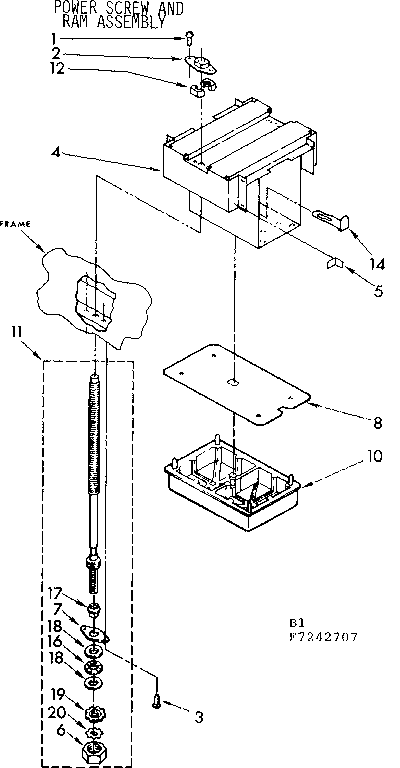 POWER SCREW & RAM ASSEMBLY