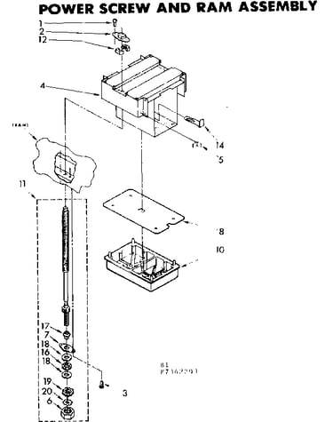 Power screw and ram assembly