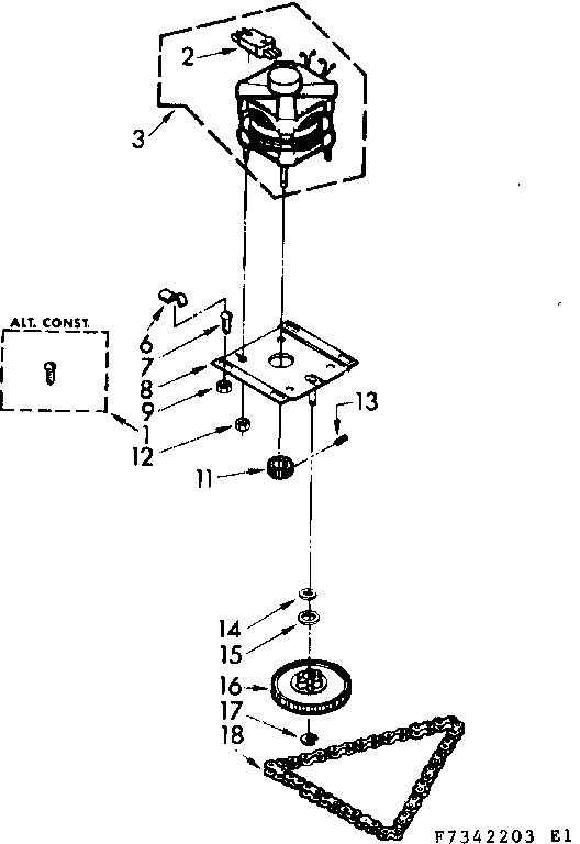 Motor and drive assembly