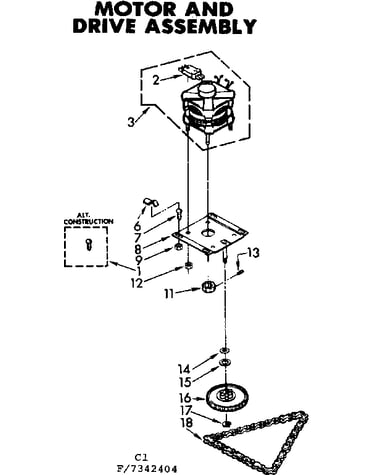 Motor and drive assembly