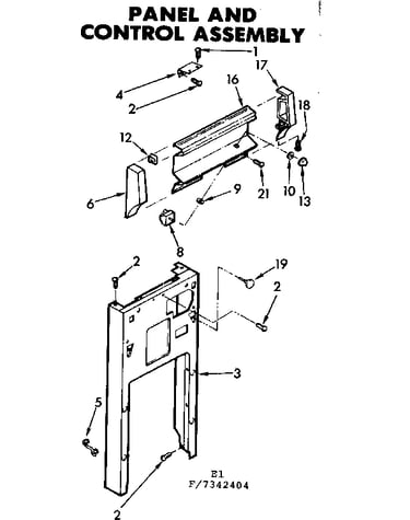 Panel and control assembly