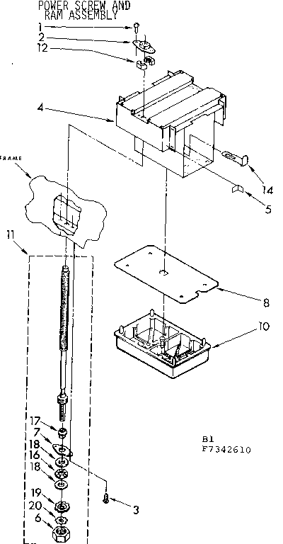 Power screw and ram assembly