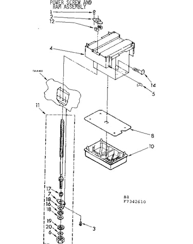 Power screw and ram assembly
