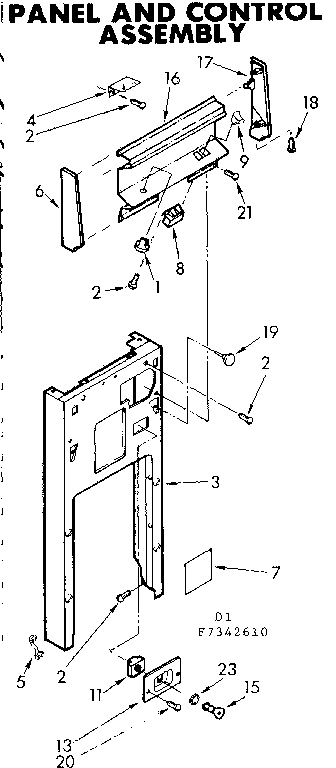 Panel and control assembly