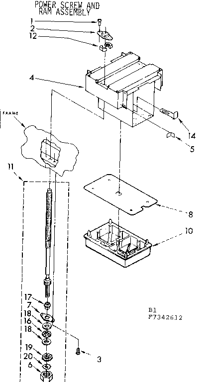 Power screw and ram assembly