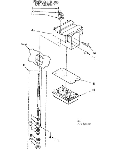 Power screw and ram assembly