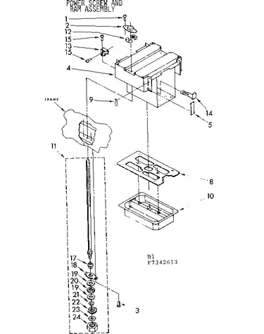 Power screw and ram assembly