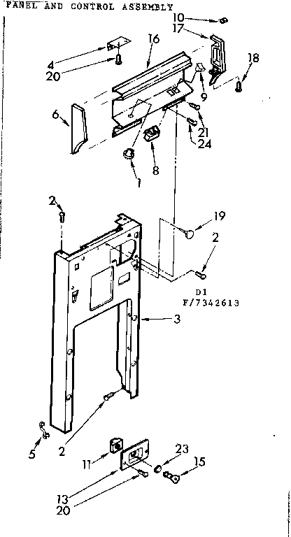 Panel and control assembly
