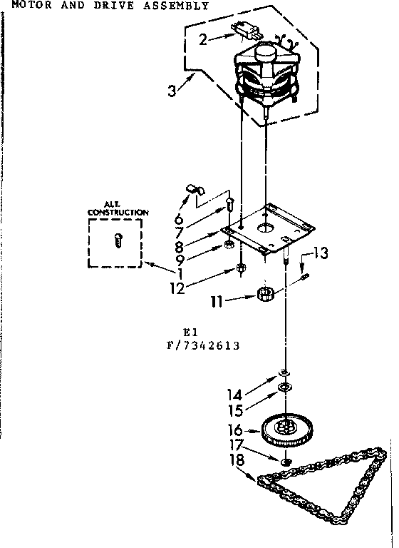 Motor and drive assembly